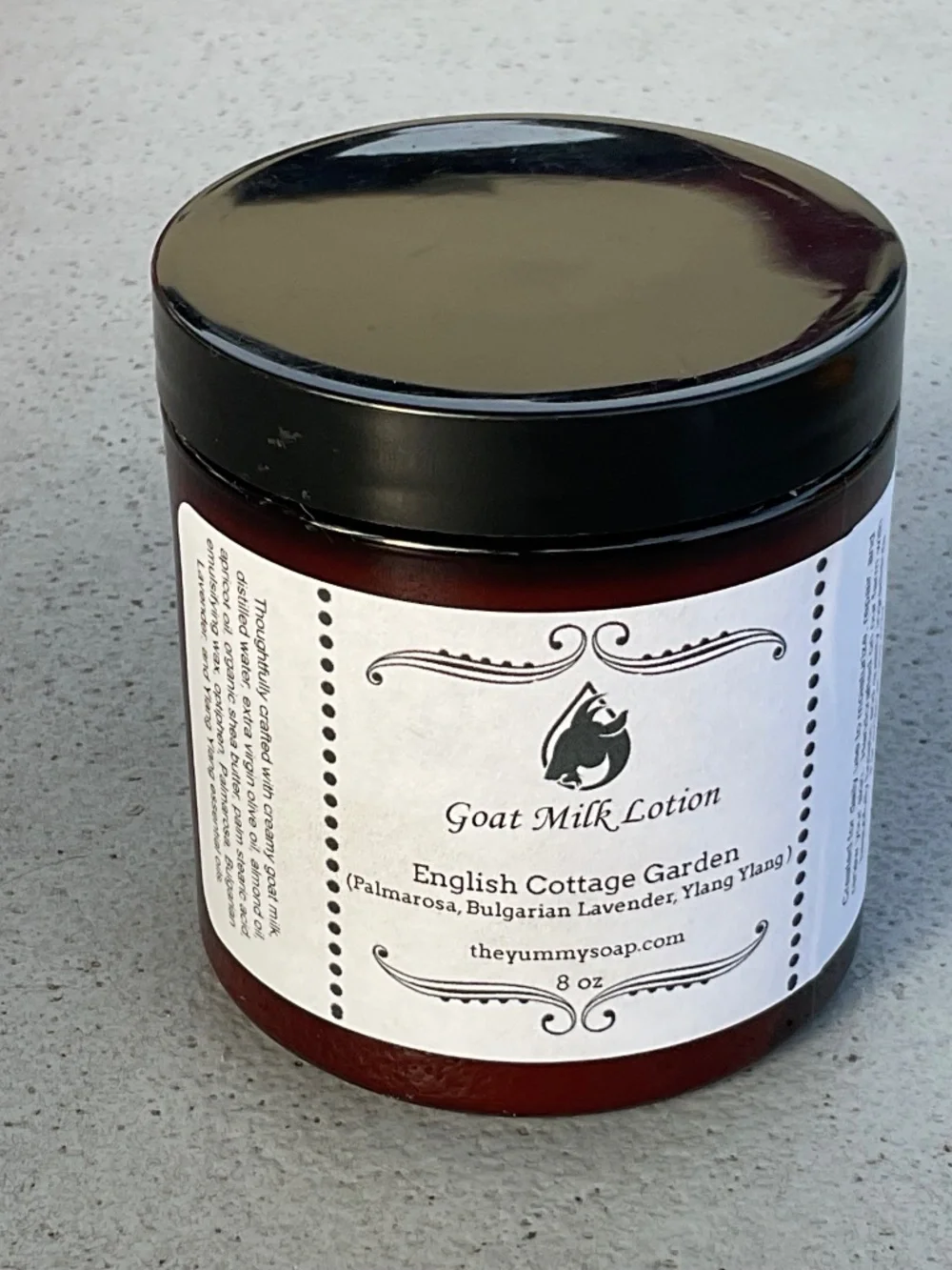 Goat milk lotion English Cottage Garden 8oz jar New the Yummy Soap